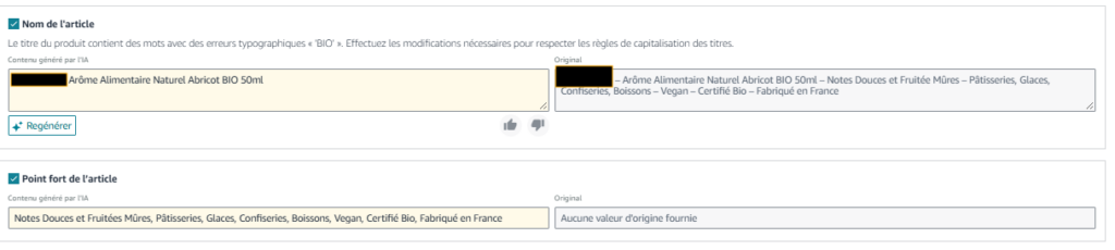 Modification titre amazon
